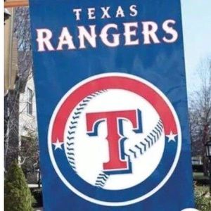 Texas Rangers House Flag Appliqué Embroidered Banner 2 Sided Logo MLB Baseball